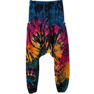 Kathmandu Imports Womens Tie Dye Harem Pants Sz S/M Hippie Boho Festival Indie